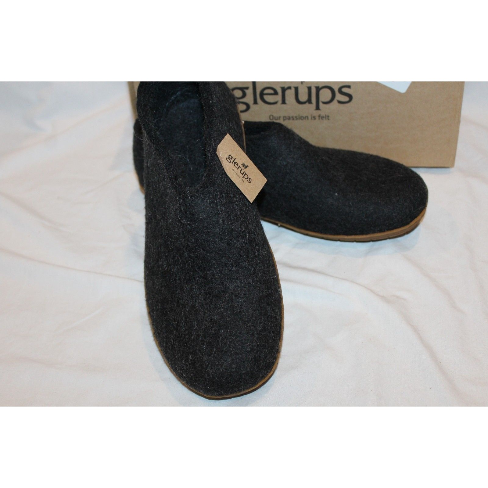 Glerups 100% Gray Wool Men’s Sz Eu 45 Us 12 Rubber Outsole Slipper Booties — image 4 of 6